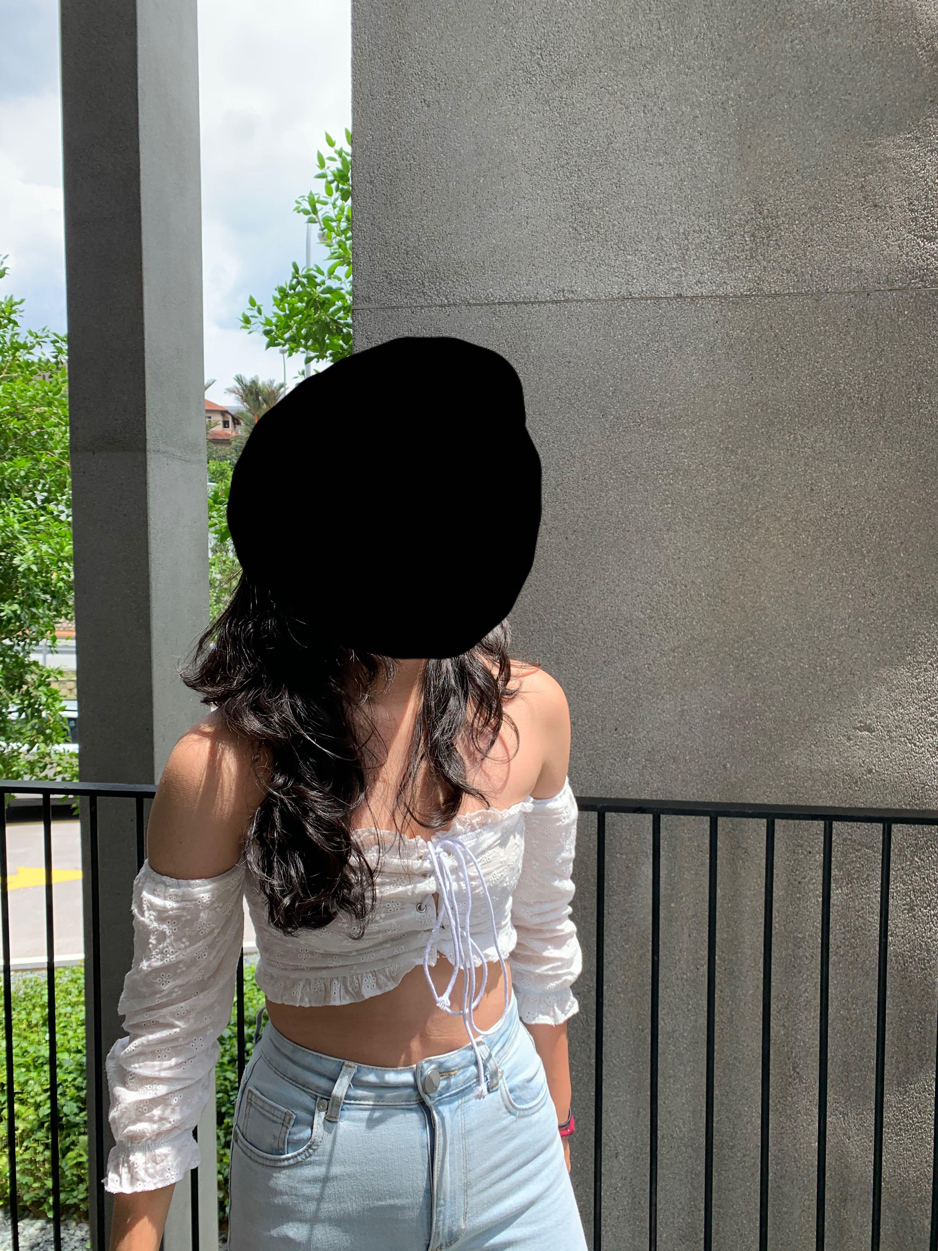 Lace up off shoulder top BuyFromMe Women s Fashion Tops Sleeveless on Carousell