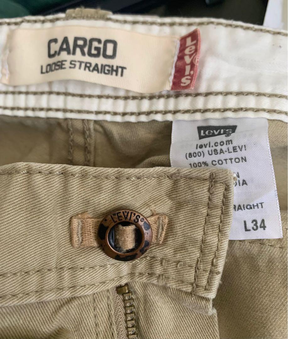 LEVIS Cargo Pants. Loose Straight Cutting. Size 34, Men's Fashion, Bottoms,  Jeans on Carousell
