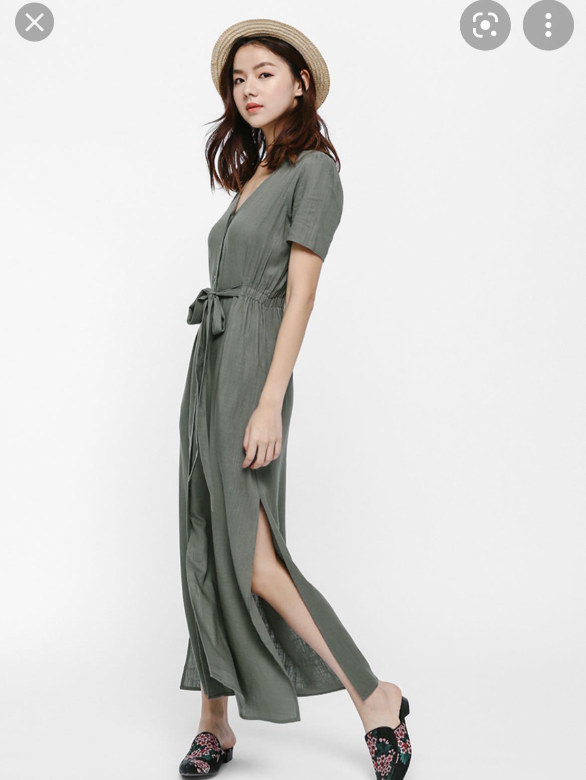 Lovebonito Etteh Shirt Maxi Dress linen Women s Fashion