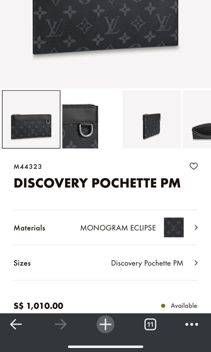Louis Vuitton Monogram Eclipse Pochette Discovery PM M44323 Men's Clut