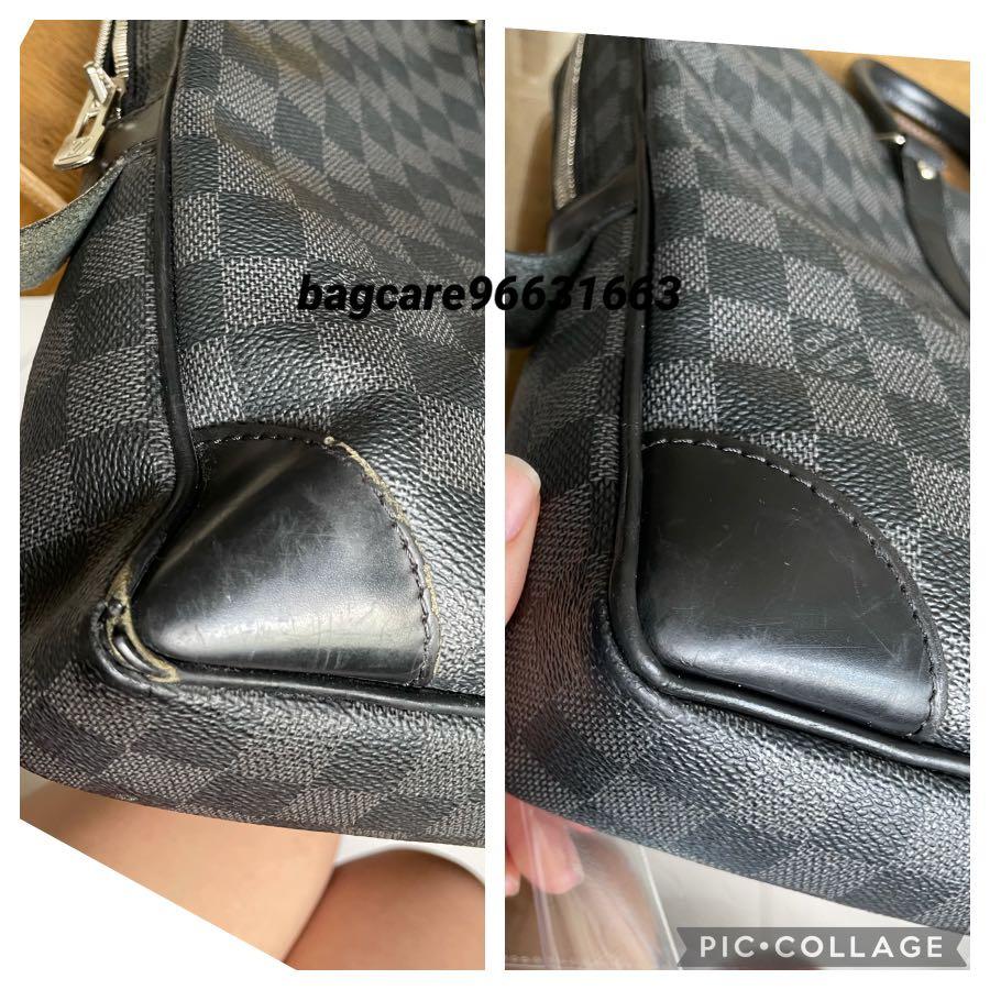 Lv Louis Vuitton work bag restore corners and handles , Luxury, Bags
