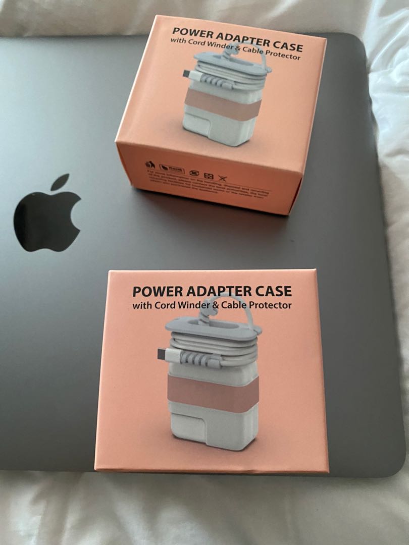 Macbook Air 13 Power Adaptor Case with Cord Winder and Cable Protector,  Computers & Tech, Parts & Accessories, Cables & Adaptors on Carousell