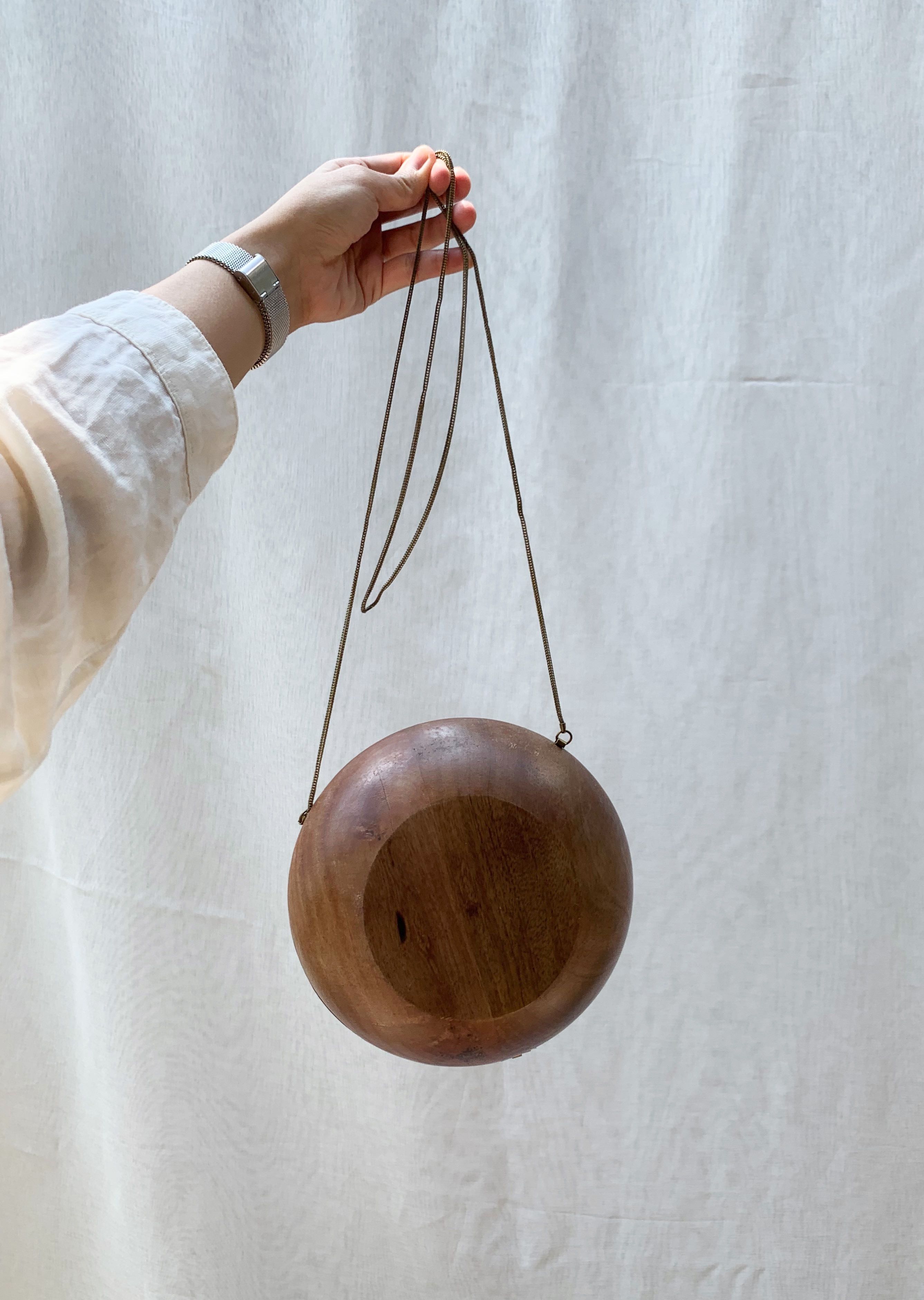 Wooden discount round bag