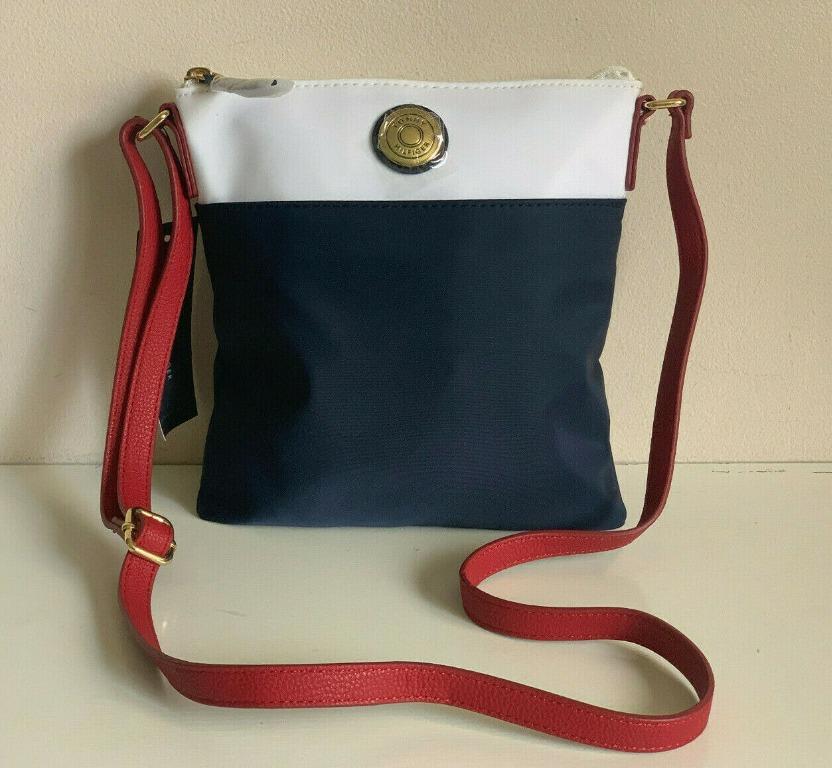 Tommy hilfiger bags red and white sales