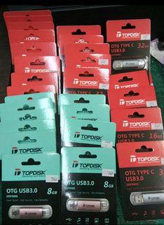 NOW ON STOCKS TOPDISK OTG 3.0

OTG TYPE C 16GB USB 3.0 - 350
OTG TYPE C 32GB USB 3.0 - 415
OTG 8GB USB 3.0 - 260
