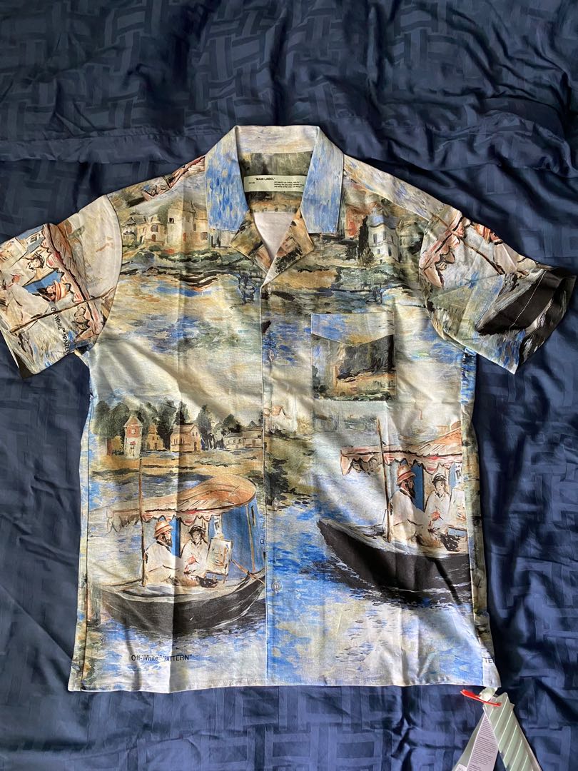 off white camp collar shirt