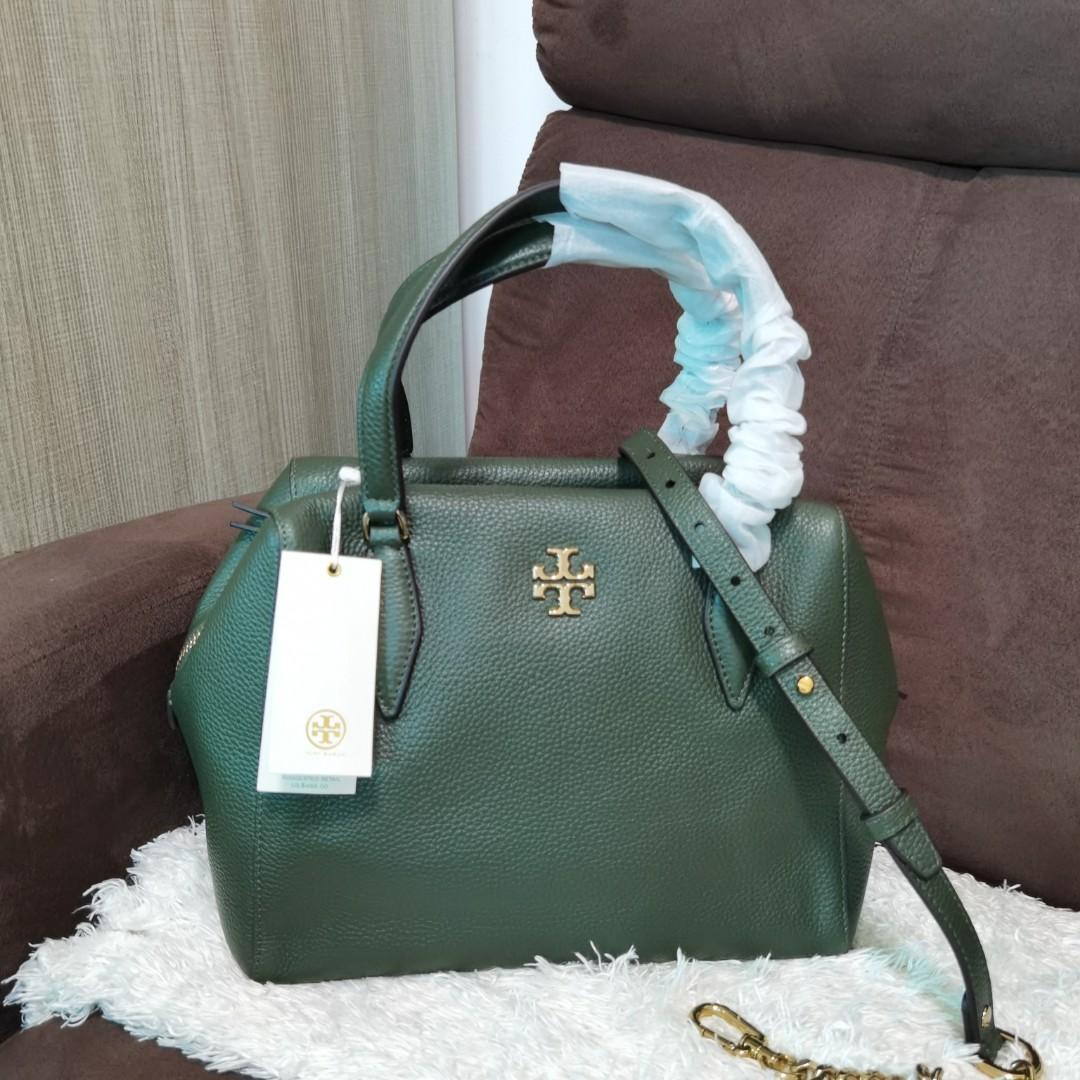 ON HAND: Tory Burch Kira Pebbled Satchel Bag in Poblano Green, Women's  Fashion, Bags & Wallets, Shoulder Bags on Carousell