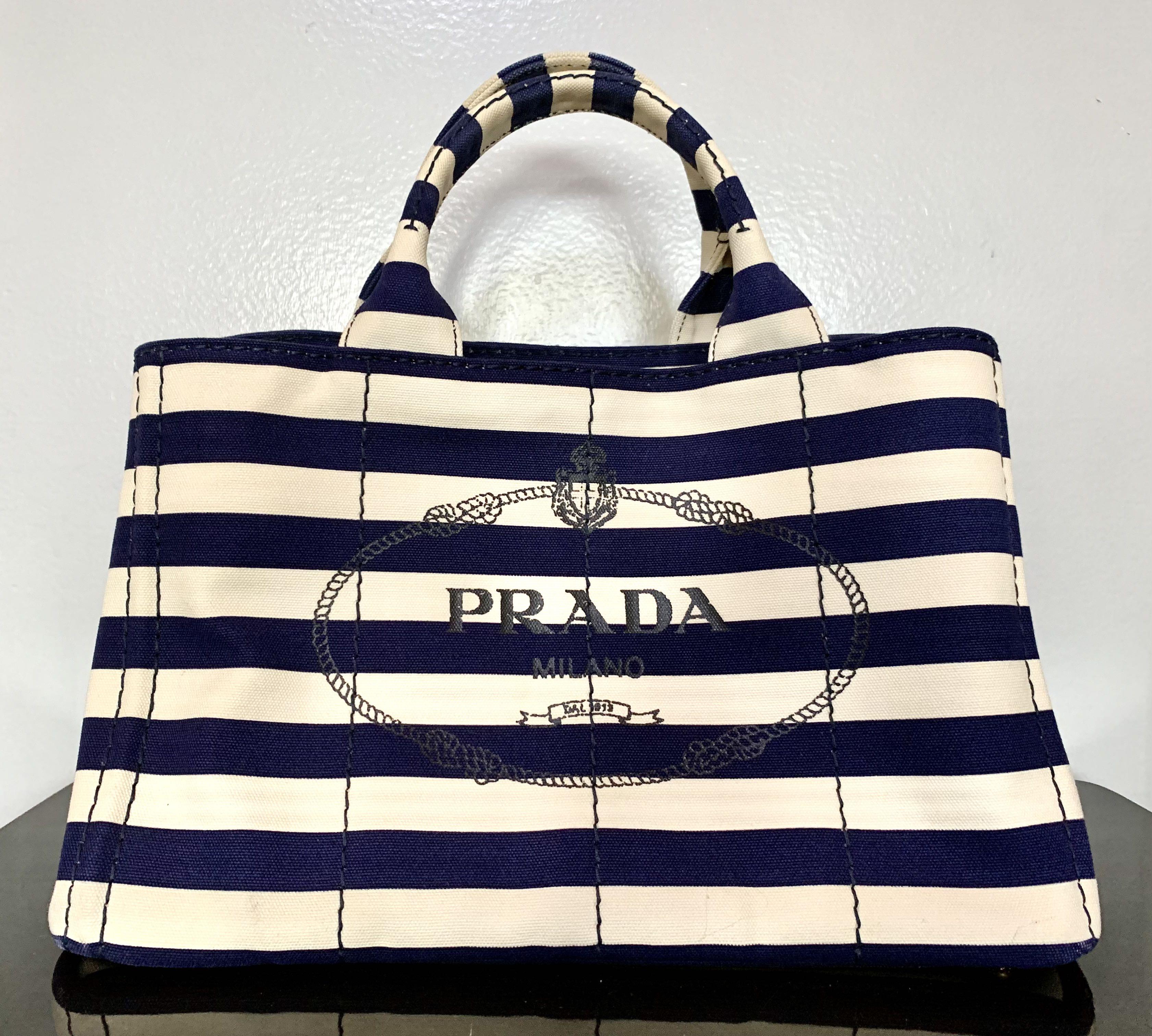 Prada Canapa Stampata B2642B, Luxury, Bags & Wallets on Carousell