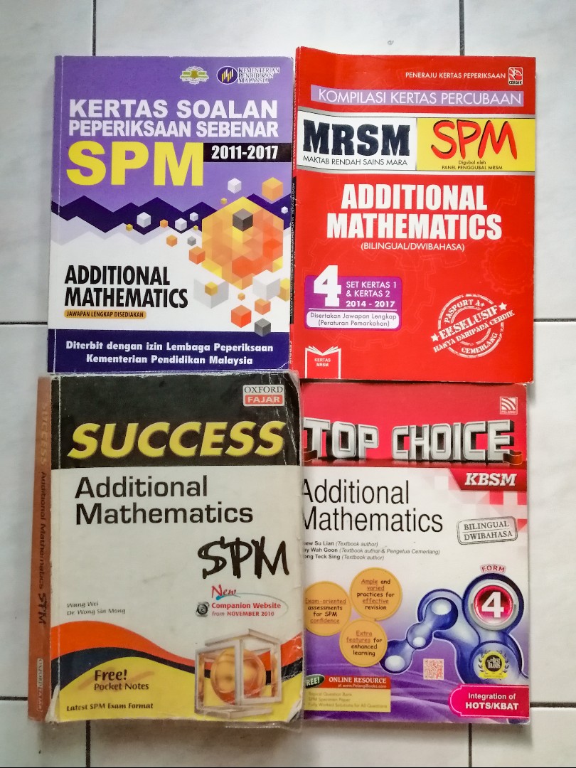 Spm Form 4 Additional Mathematics Past Year Book Mrsm Papers Collection Reference Book Exercise Books Buku Kertas Spm Sebenar Koleksi Kertas Mrsm Buju Rujukan Buku Latihan Matematik Tambahan Hobbies Toys Books Magazines Textbooks On Carousell