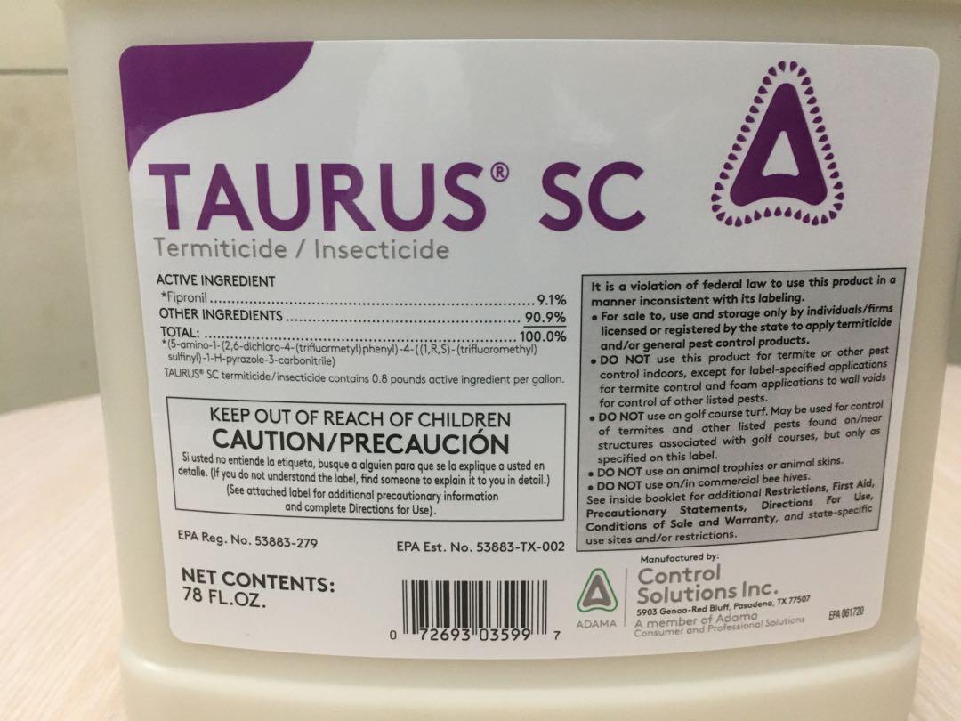 Taurus termiticide label