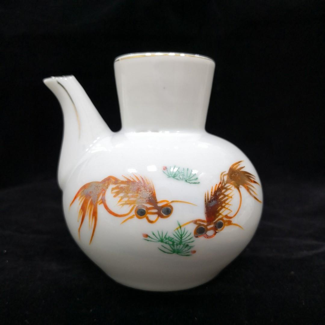 Unused 50s 70s Gold Rim Golden Fish Soy Sauce Pot 50 70年代 描金边双金鱼手绘酱油壶 Furniture Home Living Home Decor Vases Decorative Bowls On Carousell