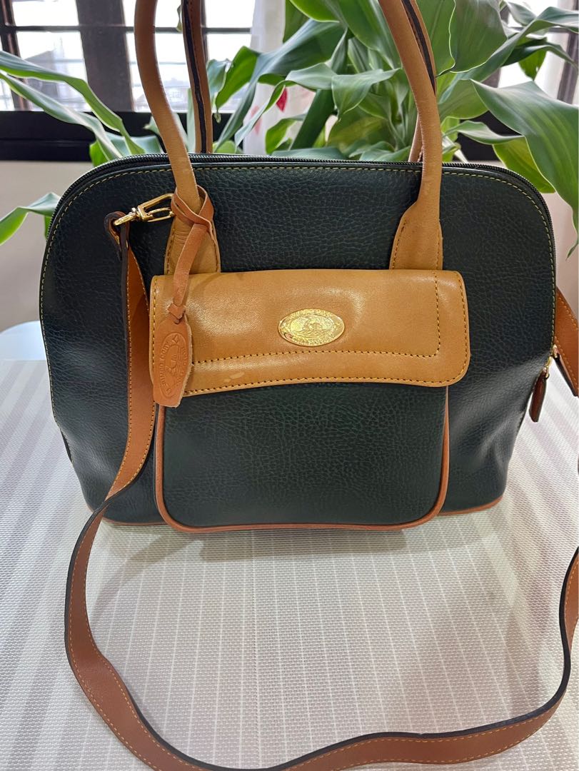 Vintage Genuine Leather Dome Bag, Women's Fashion, Bags & Wallets