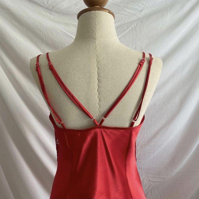 Vintage Victoria Secret Ruby Red Slip Dress, Women's Fashion, Dresses &  Sets, Traditional & Ethnic wear on Carousell