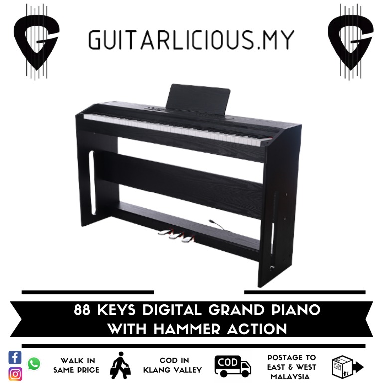 YIMO Digital Piano Hammer Action Keys OVC Wood Grain Three Pedal YMA15