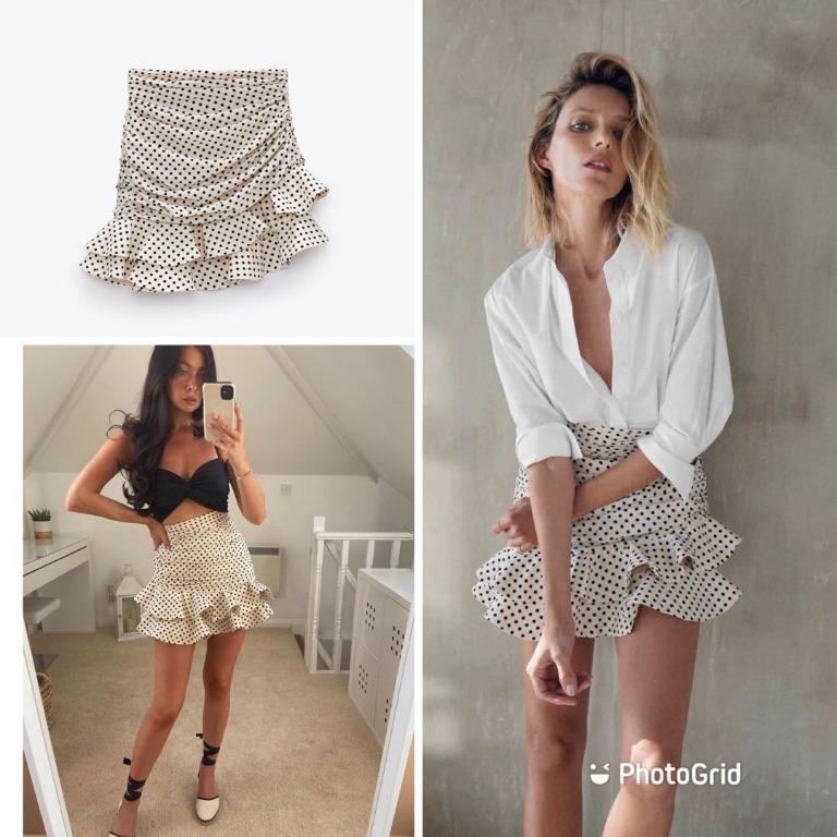 Zara polka ruffle mini skirt Women s Fashion Bottoms Skirts on