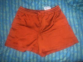 Zara satin burnt orange shorts