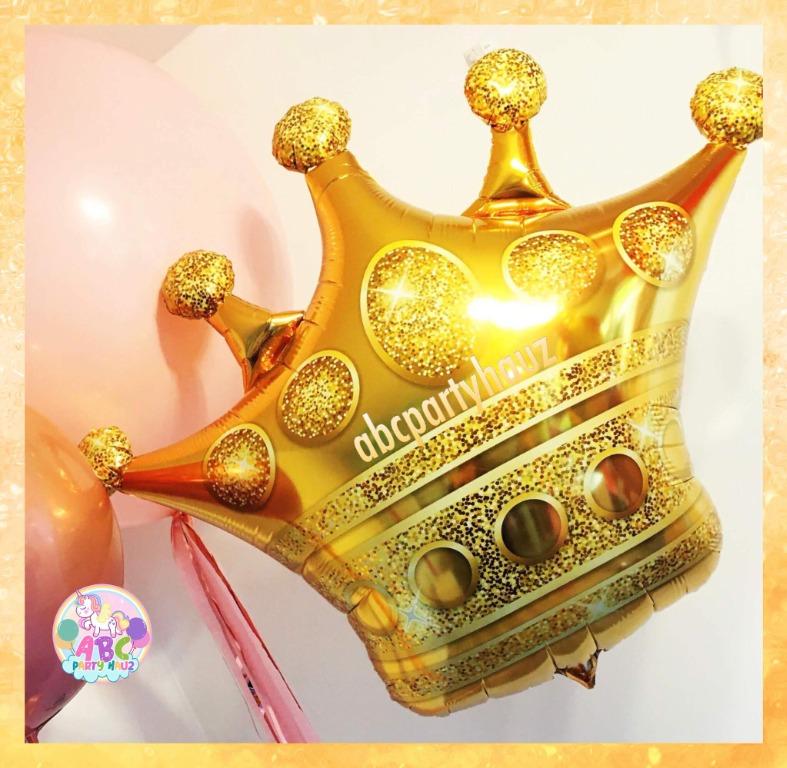 29 Crown Foil Balloon In Gold Party Decoration Hobbies Toys Stationary Craft Occasions Party Supplies On Carousell - how to get the ice cream crown in roblox