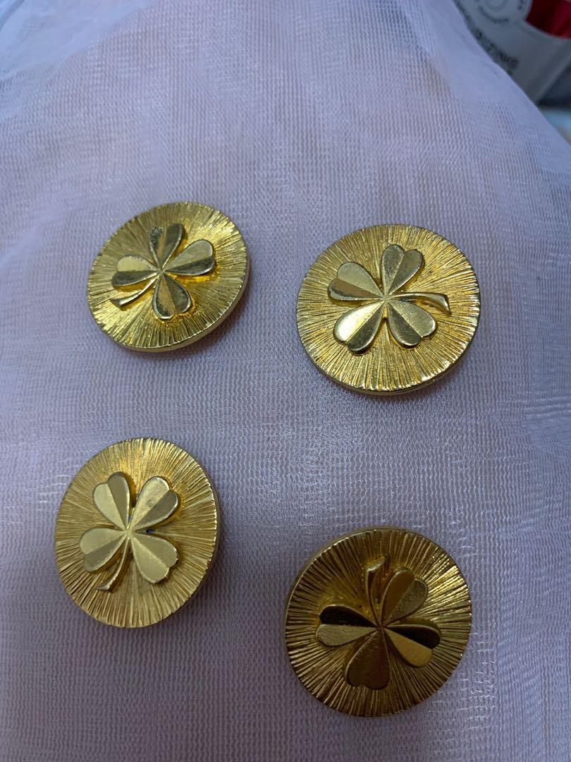 Authentic Chanel Button Clover Sold Individually Vintage 80 
