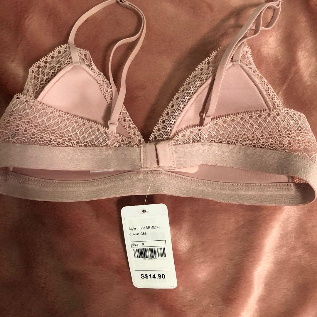 6IXTY8IGHT TRIANGLE BRALETTE - PINK, Women's Fashion, New Undergarments &  Loungewear on Carousell
