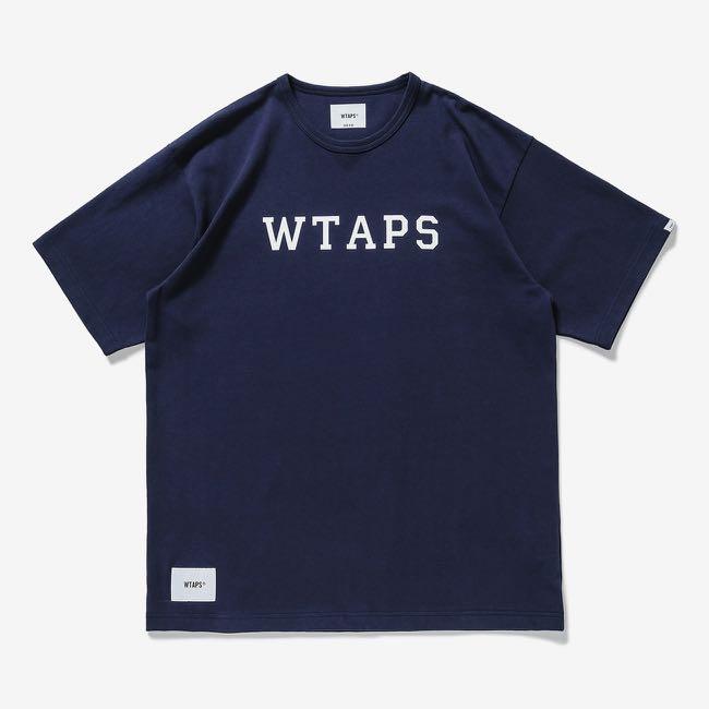 全新size 4 wtaps 21ss college ss /cotton tee navy 211ATDT-CSM20