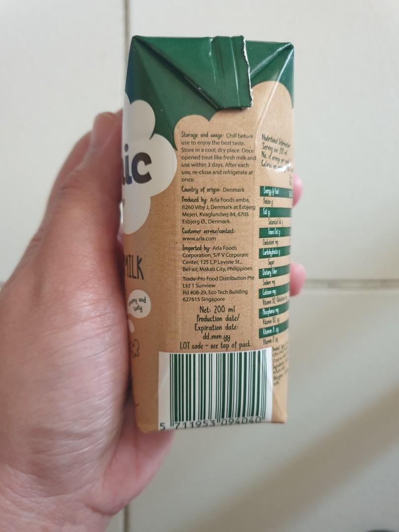 ARLA ORGANIC FULL CREAM MILK 200ML, Food & Drinks, Beverages on Carousell
