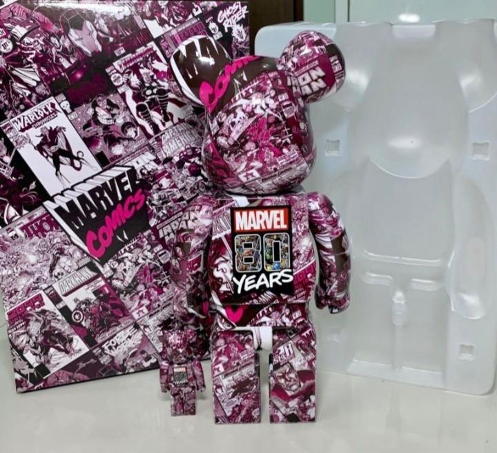 bearbrick marvel 80th anniversary 400% and 100%, Hobbies & Toys ...