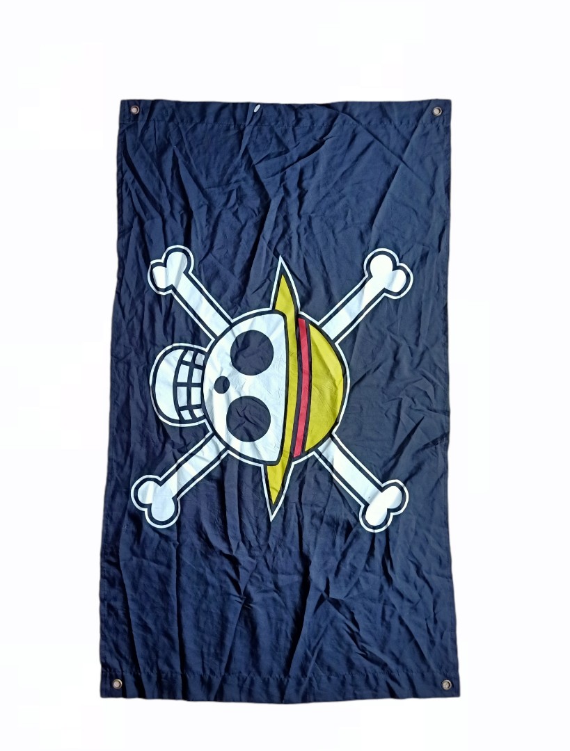 Bendera One Piece dengan Tengkorak Topi Jerami