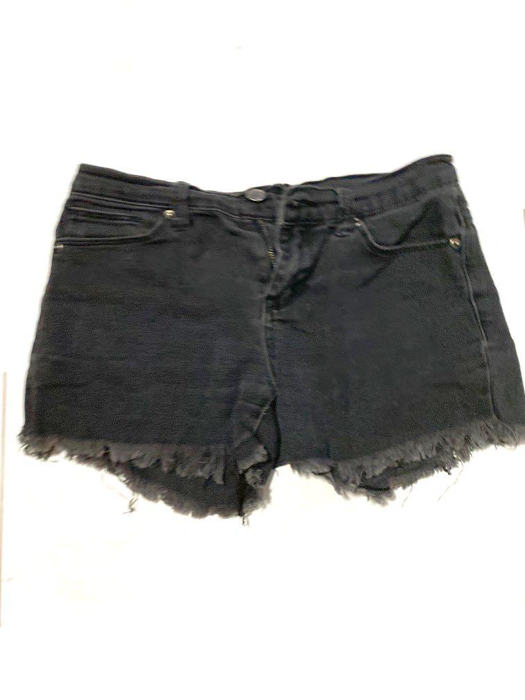 Black long jean shorts Clearance