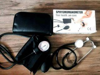 Blood pressure with stethoscope