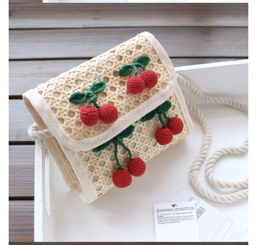 Bnwt Zara kids cherry ratten bag Babies Kids Babies Kids Fashion on Carousell