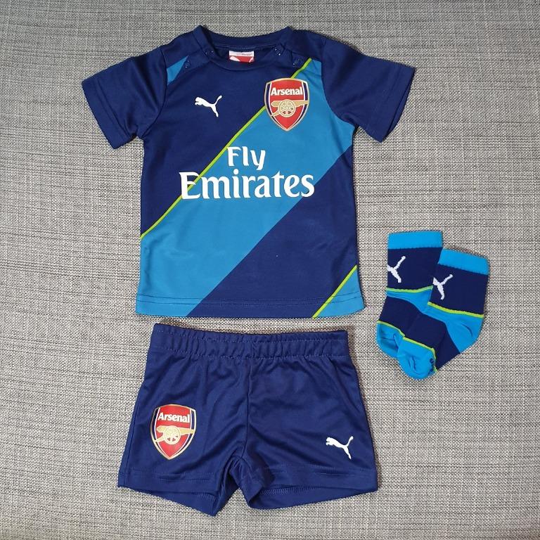 NEW Authentic PUMA Arsenal Away Football Soccer Jersey Toddler Infant Minikit Children Baby Boys Girls Fan Collectors Item