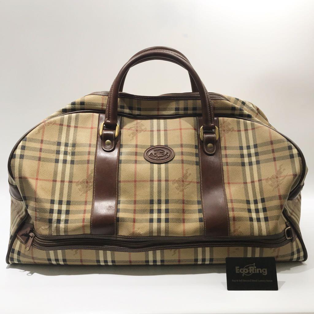 Original Vintage Burberry boston bag, Luxury, Bags & Wallets on Carousell