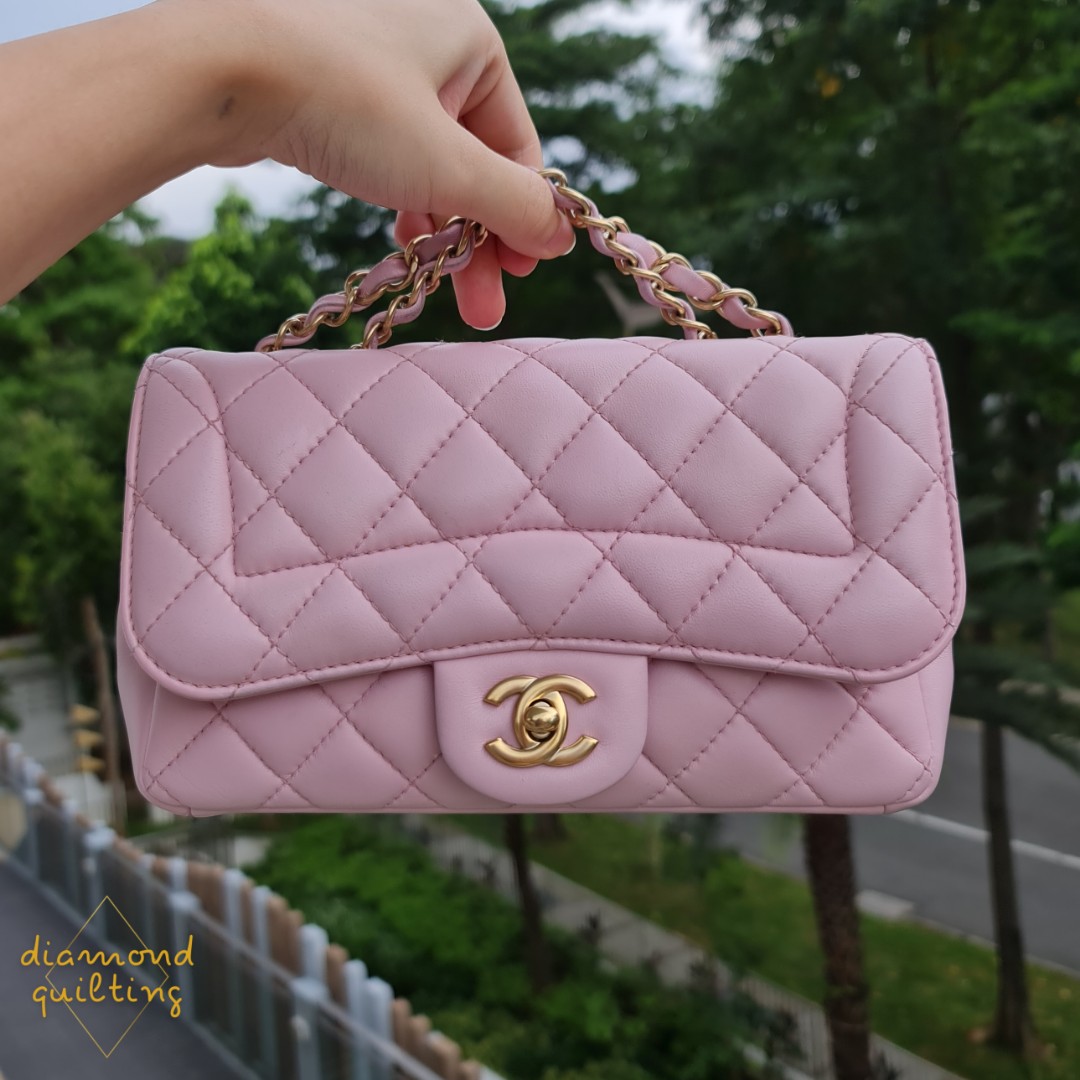 Chanel Lambskin Quilted Mini Mademoiselle Chic Flap Pink Gold Hardware