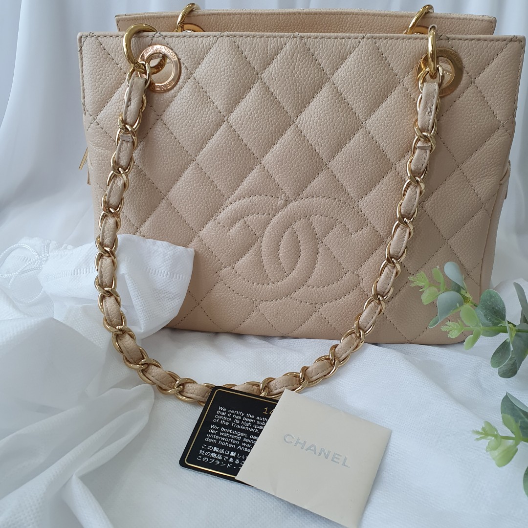 Chanel PTT / Petite Timeless Tote in Beige Clair Caviar, Luxury