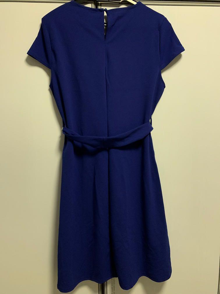 Dorothy Perkins Royal Blue Shift Dress with Waist Tie Office Women s Fashion Dresses Sets Dresses on Carousell