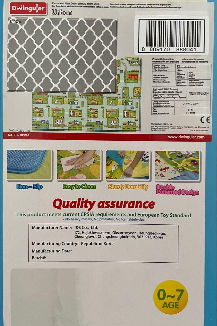 Dwinguler Premium Korean Playmat, Babies & Kids, Infant Playtime on