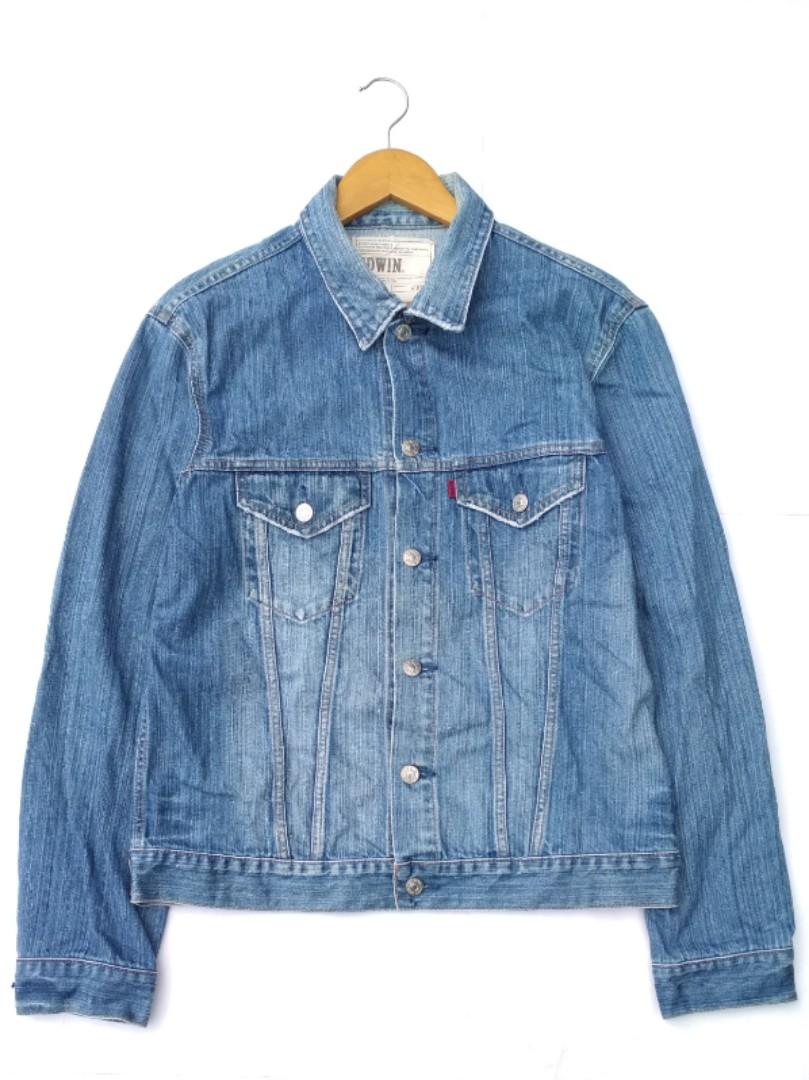 Edwin Trucker Jeans Jacket, Fesyen Pria 