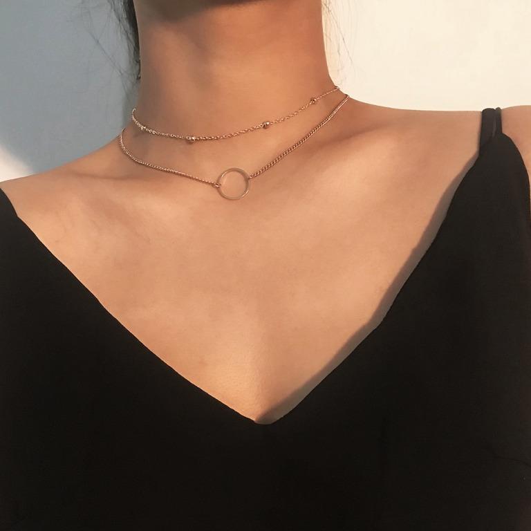 Gold color cheap choker necklace