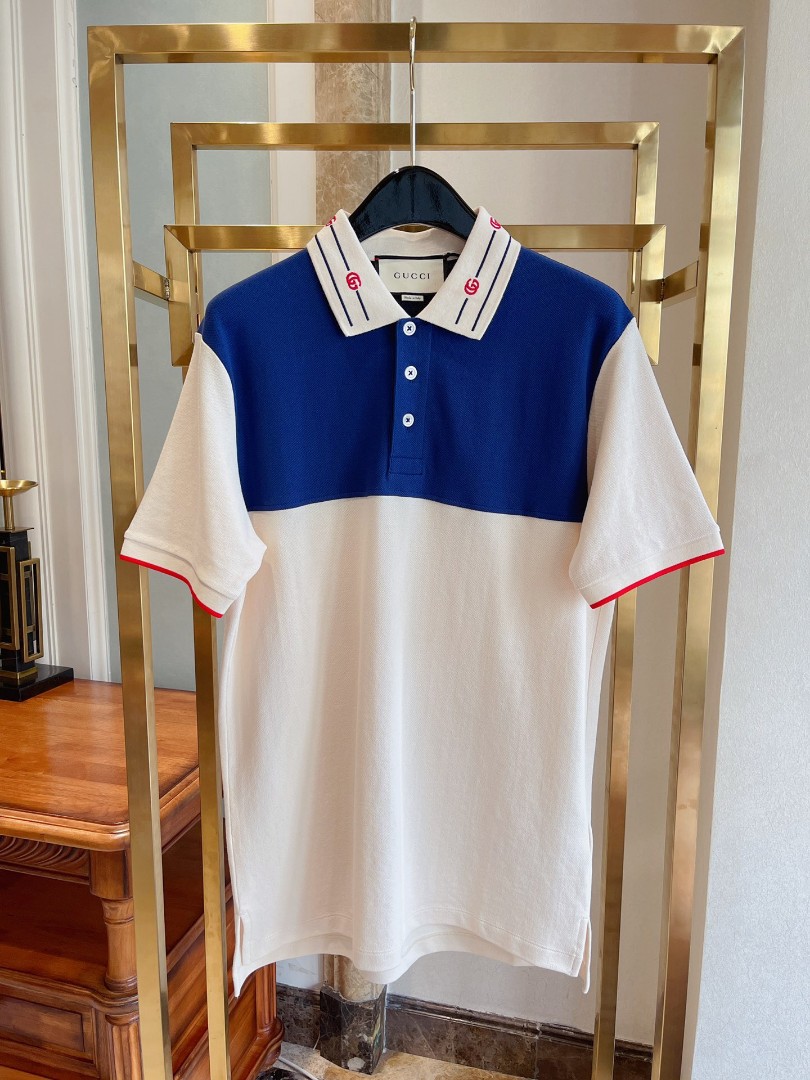 Gucci cotton polo with embroideries top