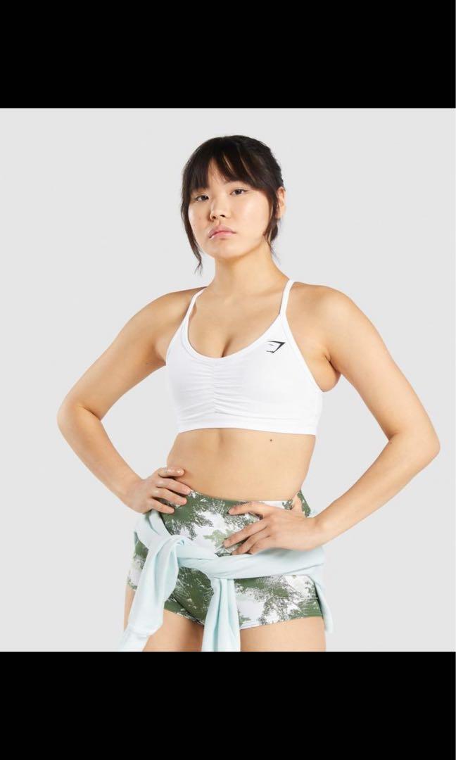 Gymshark - Ruched Training Bra - White Small, Women's Fashion, Activewear  on Carousell
