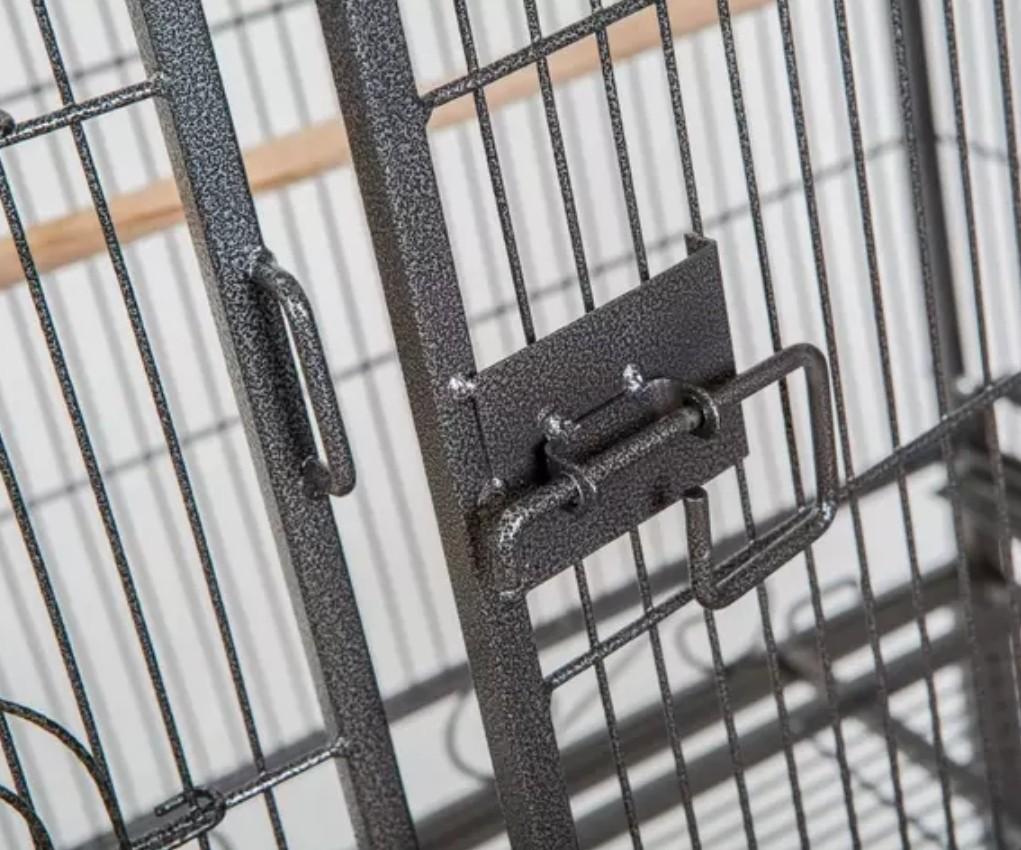 Bird cage . Hammer spray wrought iron bird cage of approx size