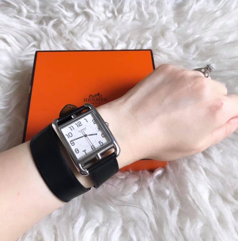Hermes cape cod double tour 33 watch steel Luxury Watches on