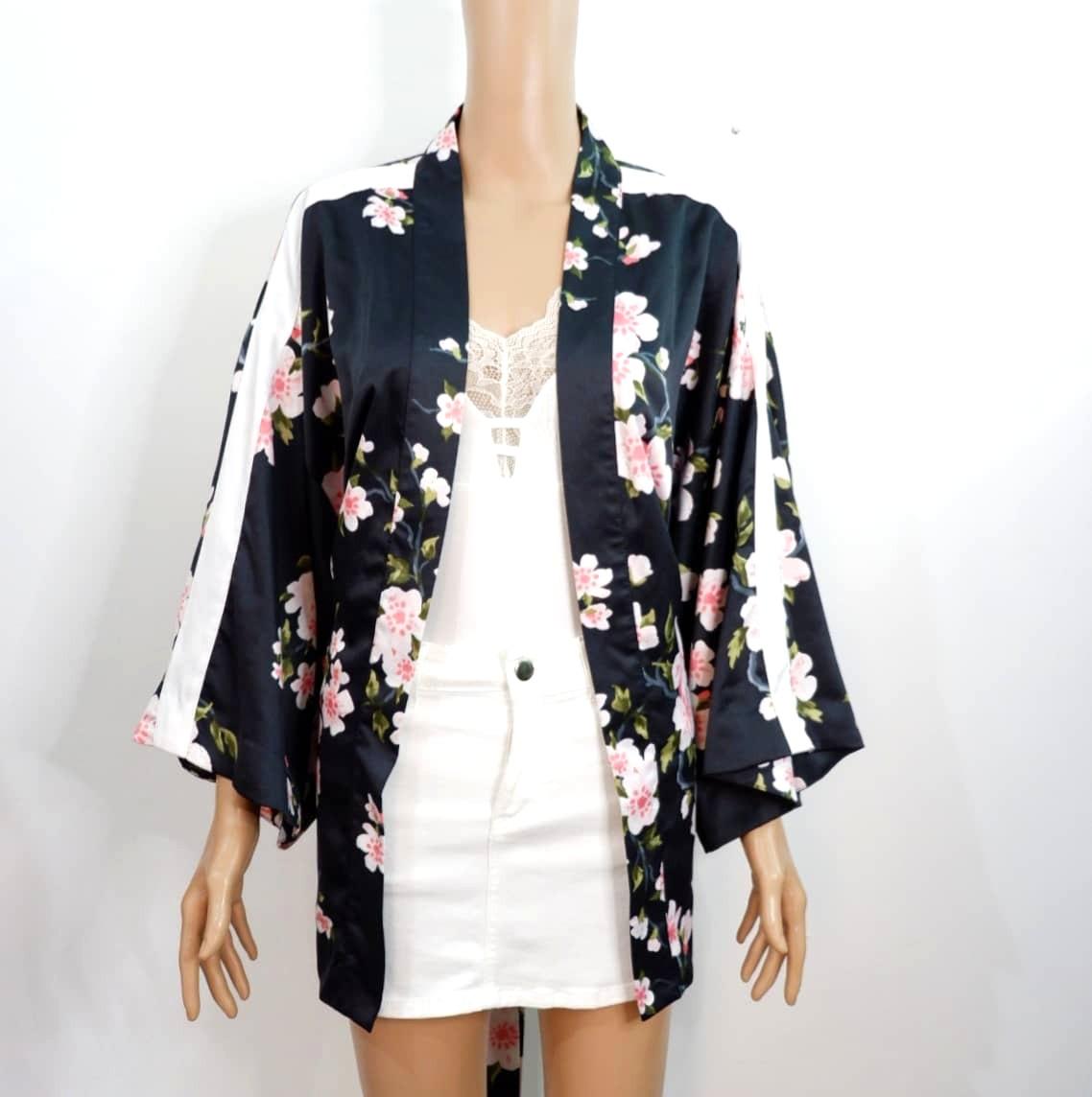 H&m blue kimono discount