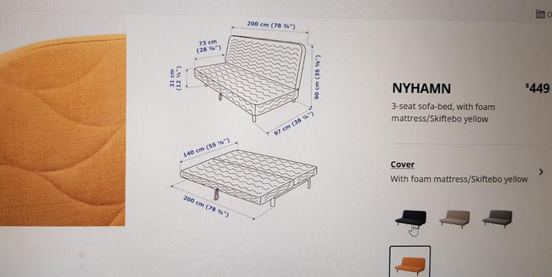 Ikea Sofa Bed Furniture Home Living, 200 Cm Width Sofa Bed