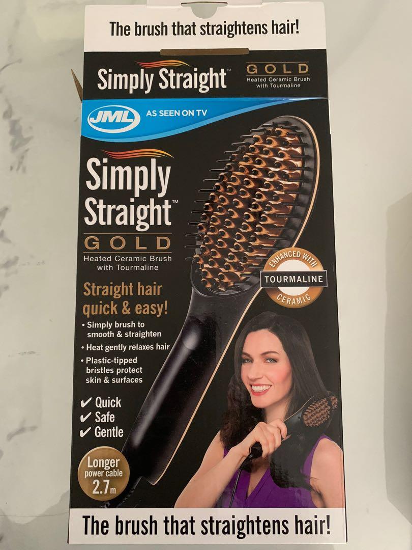 JML Simply Straight Gold Heated Ceramic Brush with Tourmaline Beauty Personal Care Hair on Carousell