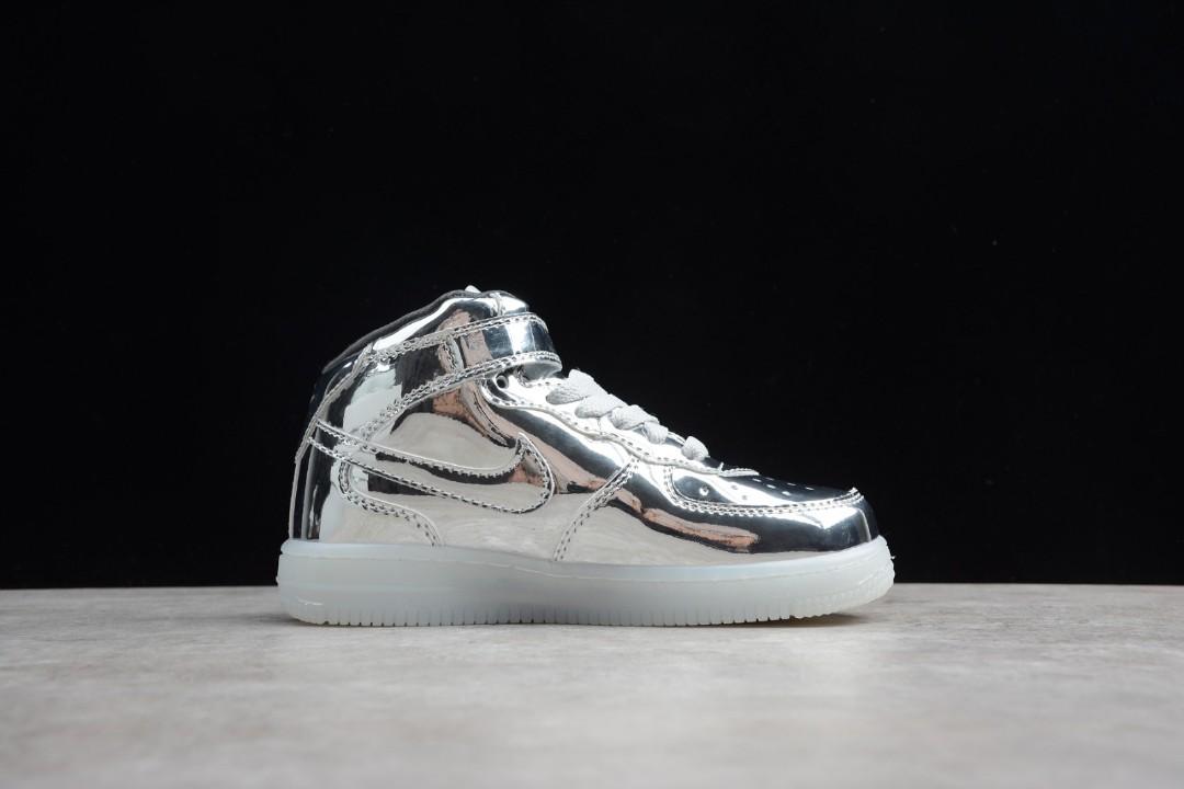 Kids Nike Air Force 1 Mid WB Metallic Silver Unisex