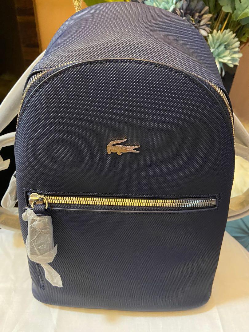 Lacoste women's daily classic coated piqué canvas backpack best sale