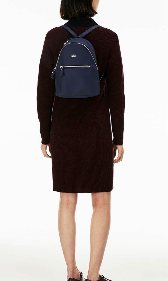 Lacoste women's daily classic coated piqué canvas backpack store
