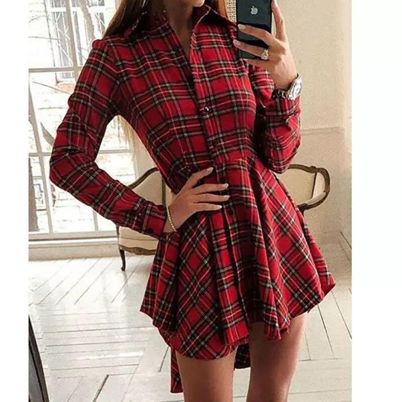 Ladies plaid dress Outlet