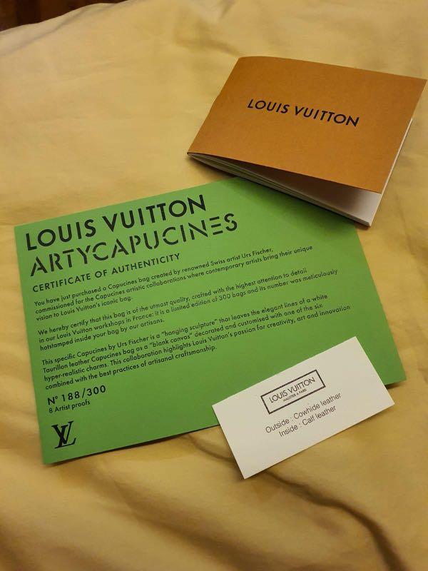 Louis Vuitton ArtyCapucines Urs Fischer BB White in Taurillon